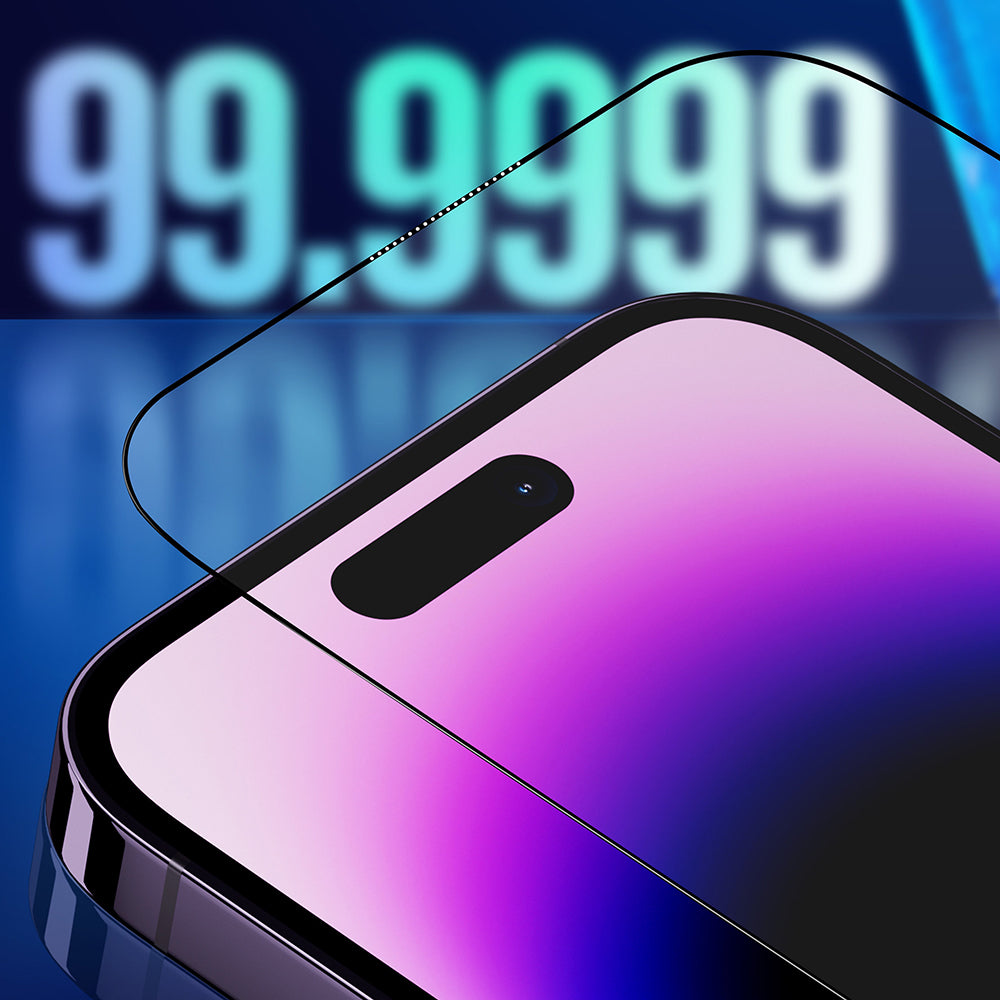 Zaščitna folija za zaslon Blueo Sapphire Applicator Pro za Apple iPhone 15 Pro, kaljeno steklo, polno lepilo, črna
