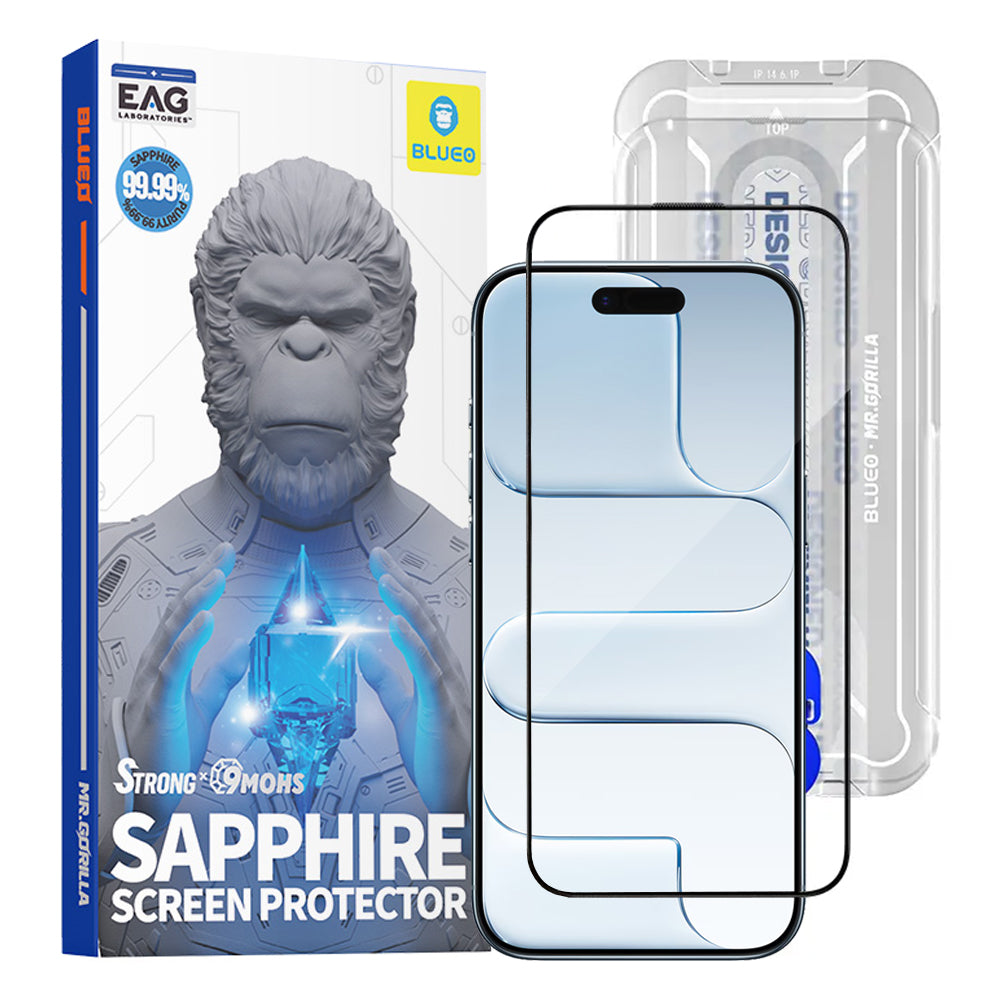 Zaščitna folija za zaslon Blueo Sapphire Applicator Pro za Apple iPhone 17 Air, Kaljeno steklo, Polno lepilo