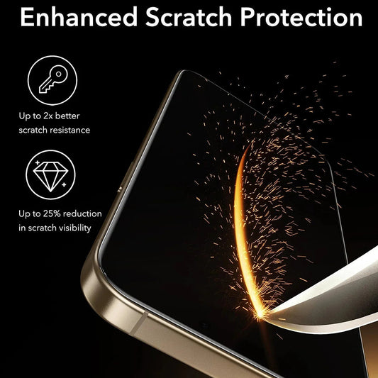 Zaščitna folija za zaslon ESR Corning UltraFit za Apple iPhone 17 / 16 Pro, Kaljeno steklo, Polno lepilo, Set 3 kosi