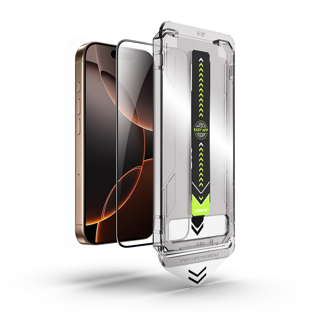 Zaščitna folija za zaslon Techsuit TitanGlass za Apple iPhone 17 Pro, Kaljeno steklo, Polno lepljenje, Črna