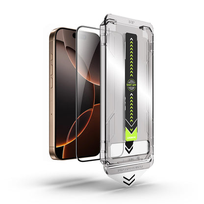 Zaščitna folija za zaslon Techsuit TitanGlass za Apple iPhone 17 Pro, Kaljeno steklo, Polno lepljenje, Črna