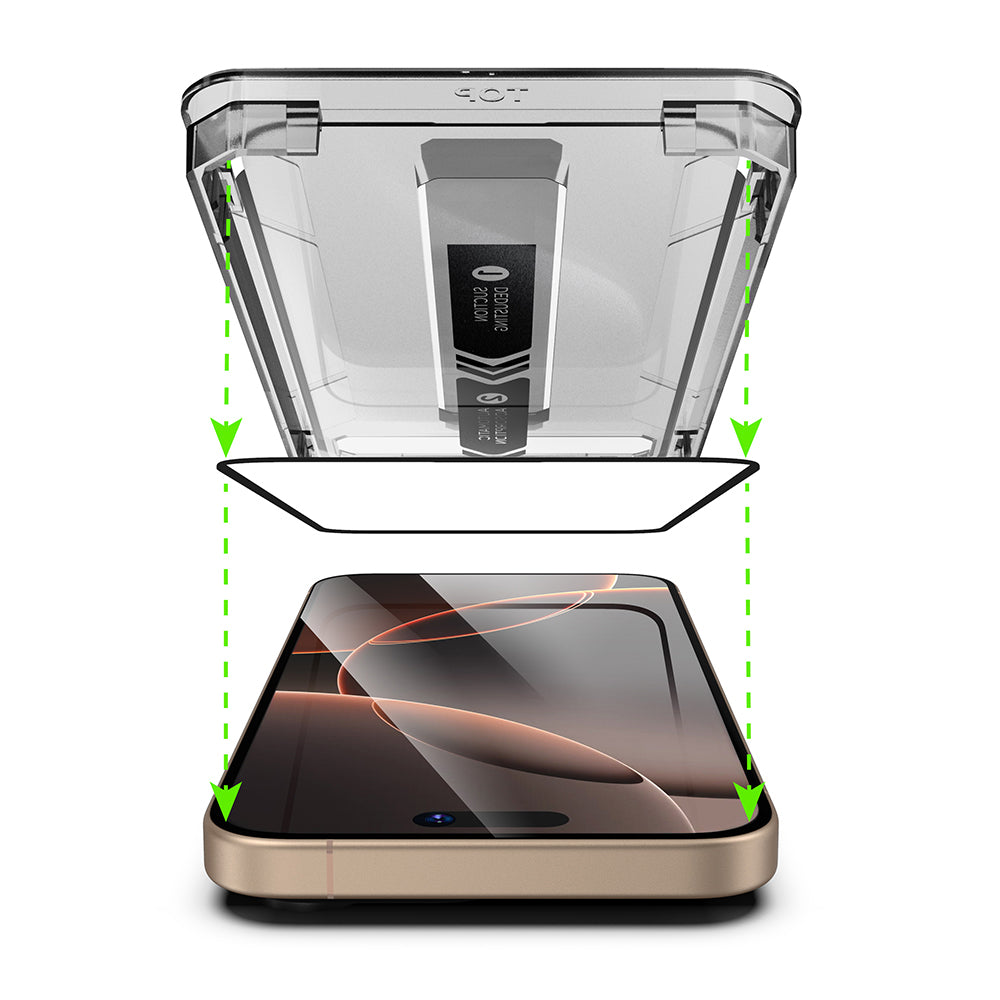 Zaščitna folija za zaslon Techsuit TitanGlass za Apple iPhone 17 Pro, Kaljeno steklo, Polno lepljenje, Črna