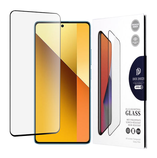 Zaščitna folija za zaslon DUX DUCIS za Xiaomi Redmi Note 13 4G / Note 13 Pro 4G / Note 13 5G, Kaljeno steklo, Polno lepljivo, Črna