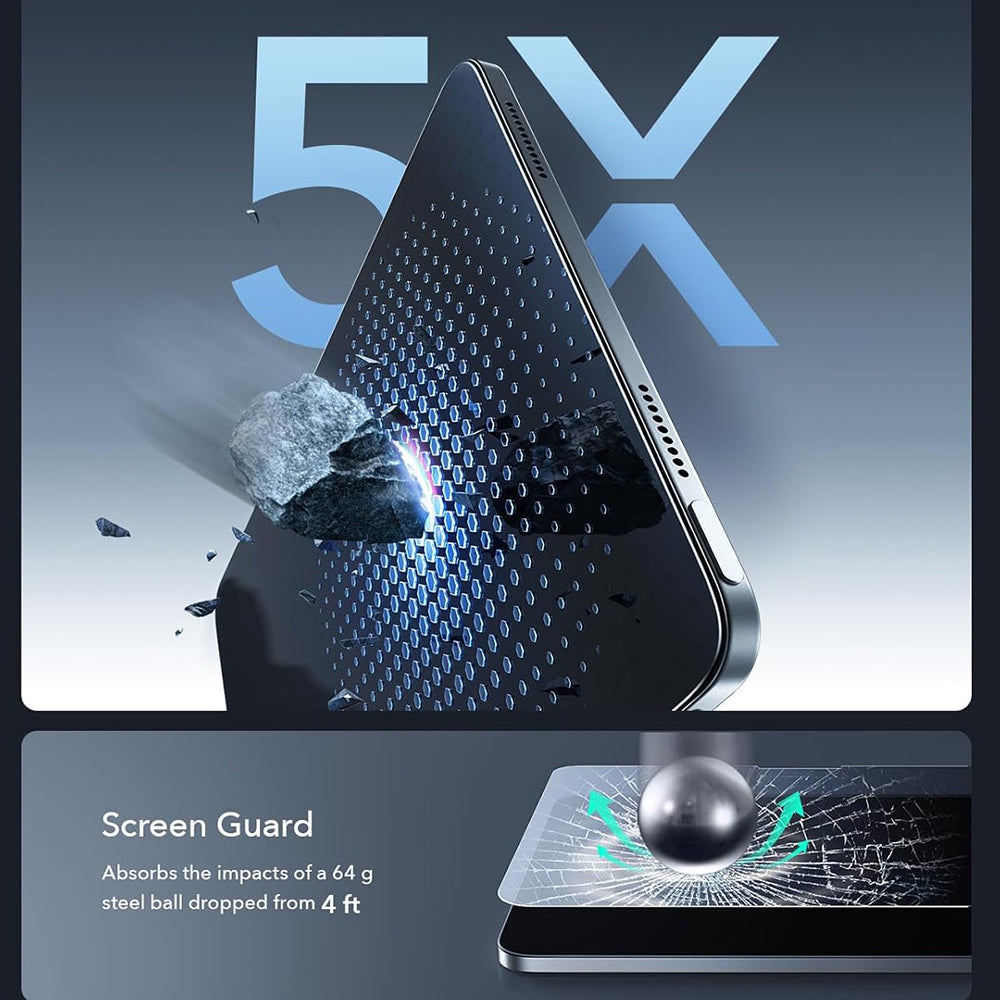 Zaščitna folija za zaslon ESR Armorite Paper Feel UltraFit za Apple iPad Air 11 (2026) / Air 11 (2025), Kaljeno steklo, Polno lepljenje, Komplet 2 kosa