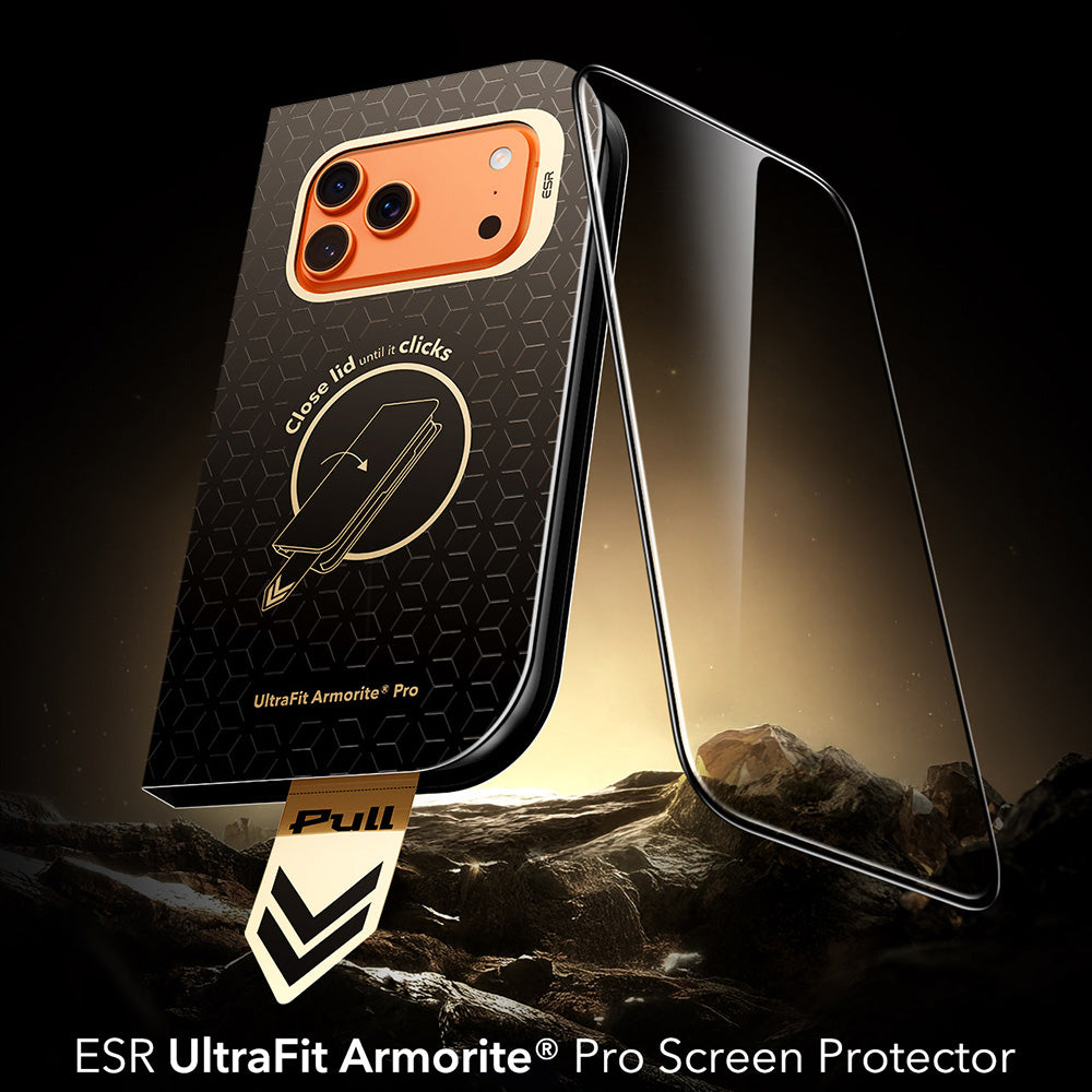 Zaščitna folija za zaslon ESR Armorite Pro UltraFit za Apple iPhone 18 Pro Max / 17 Pro Max, kaljeno steklo, polno lepilo, črna