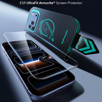 Zaščitna folija za zaslon ESR Armorite UltraFit za Apple iPhone 18 Pro / 17 Pro, varnostno steklo, polno lepilo, komplet 2 kosa, črna