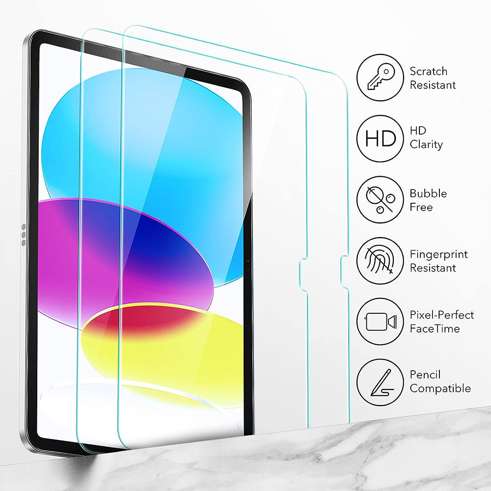 Zaščitna folija ESR za zaslon Apple iPad (2025) / (2022), Kaljeno steklo, Polno lepljenje, Komplet 2 kosa