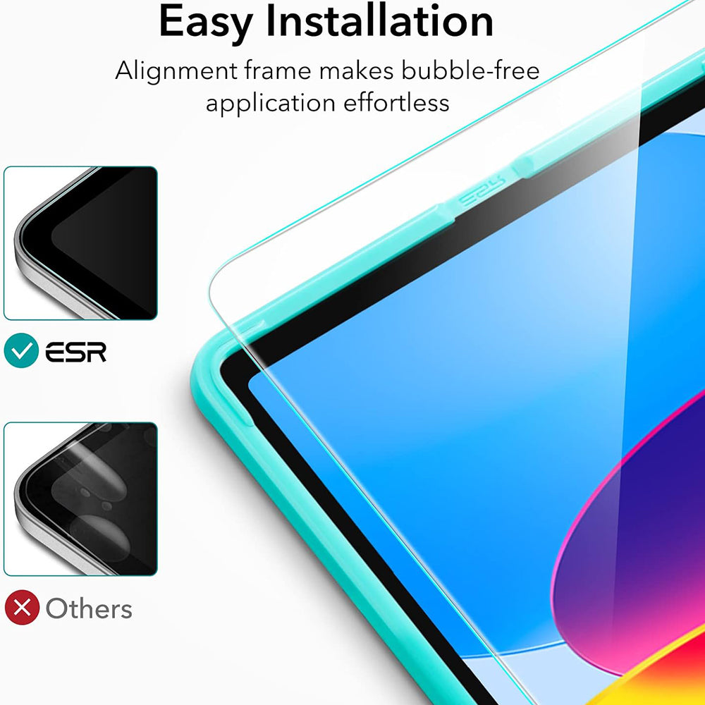 Zaščitna folija ESR za zaslon Apple iPad (2025) / (2022), Kaljeno steklo, Polno lepljenje, Komplet 2 kosa