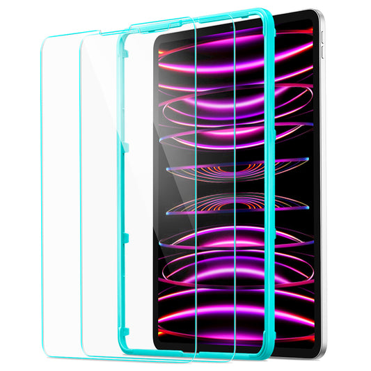 Zaščitna folija ESR za zaslon Apple iPad Pro 12.9 (2022) / Pro 12.9 (2021) / Pro 12.9 (2020), Kaljeno steklo, Polno lepljenje, Komplet 2 kosa