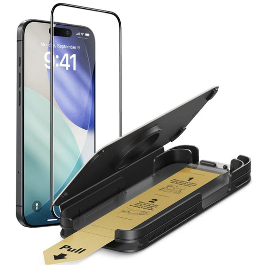 Zaščitna folija za zaslon ESR UltraFit Armorite Pro za Apple iPhone 17 / 16 Pro, Kaljeno steklo, Polno lepljenje, Črna