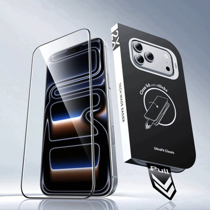 Zaščitna folija za zaslon ESR UltraFit Classic za Apple iPhone 18 Pro Max / 17 Pro Max, kaljeno steklo, polno lepilo, komplet 2 kosa, črna