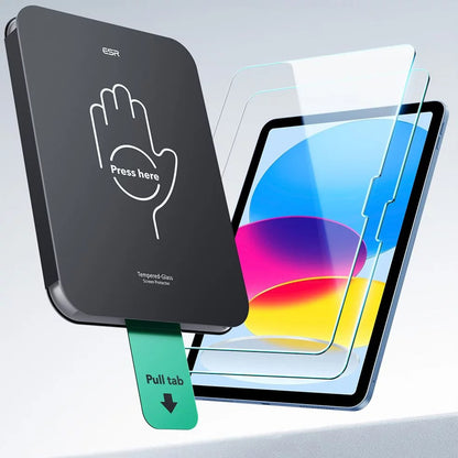 Zaščitna folija za zaslon ESR UltraFit za Apple iPad (2025) / (2022), Kaljeno steklo, Polno lepljenje, Komplet 2 kosa