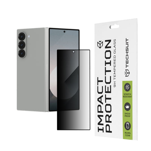 Zaščitna folija za zunanji zaslon Privacy Techsuit za Samsung Galaxy Z Fold6 F956, kaljeno steklo, polno lepilo, 111D