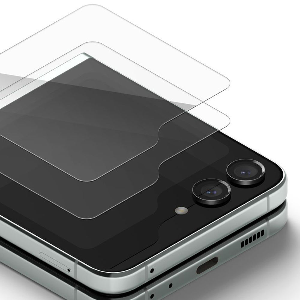 Zaščitna folija za zunanji zaslon Ringke za Samsung Galaxy Z Flip5 F731, Kaljeno steklo, Polno lepilo, Komplet 2 kosa