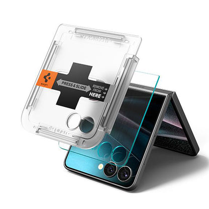 Spigen GlastR EZ FIT External Screen Protector for Samsung Galaxy Z Flip7 F766, Tempered Glass, Full Glue, Set of 2 pieces AGL09585