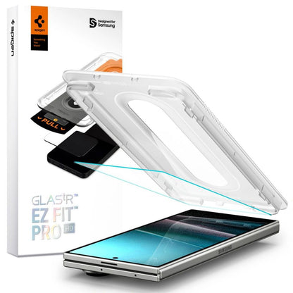 Zaščitna folija za zunanji zaslon Spigen GlastR EZ FIT Pro HD za Samsung Galaxy Z Fold7 F966, Kaljeno steklo, Polno lepilo AGL09580