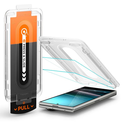 Zaščitna folija za zunanji zaslon Spigen GlastR EZ FIT Pro HD za Samsung Galaxy Z Fold7 F966, Kaljeno steklo, Polno lepljenje, Komplet 2 kosa AGL09579
