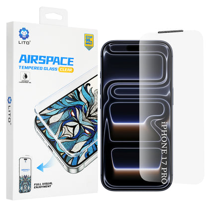 Lito Airspace Border Screen Protector for Apple iPhone 18 Pro / 17 Pro, Tempered Glass, Full Glue