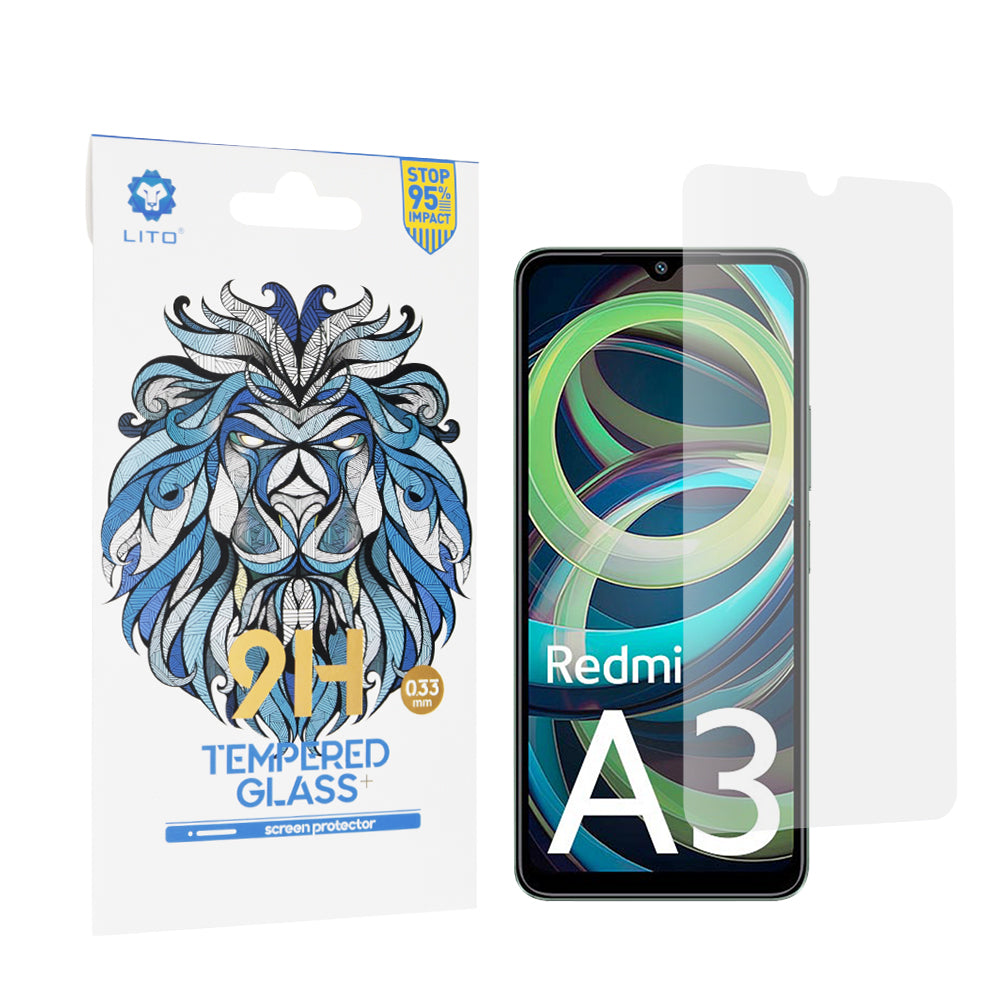 Zaščitna folija za zaslon Lito Classic za Xiaomi Redmi A3x / A3, Kaljeno steklo, Polno lepilo, 2.5D