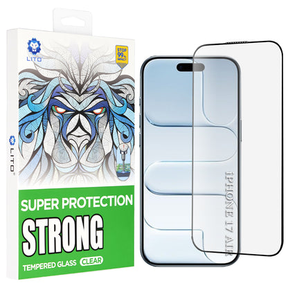 Zaščitna folija za zaslon Lito D+ Max Strong za Apple iPhone 17 Air, Kaljeno steklo, Polno lepilo, Črna