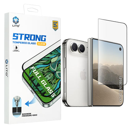 Lito D+ Max Strong Exterior Screen Protector Film for Apple iPhone Duo, Tempered Glass, Full Glue, Black
