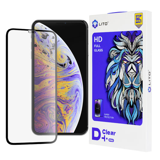 Zaščitna folija za zaslon Lito D+ Pro za Apple iPhone 11 Pro Max / XS Max, kaljeno steklo, polno lepilo, črna