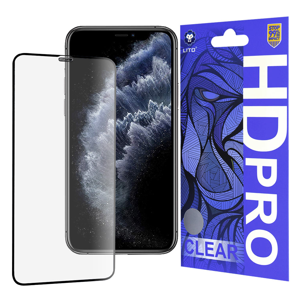 Zaščitna folija za zaslon Lito HD Pro Clear za Apple iPhone 11 Pro Max / XS Max, kaljeno steklo, polno lepilo, črna