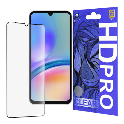 Zaščitna folija za zaslon Lito HD Pro Clear za Samsung Galaxy A05s A057, kaljeno steklo, polno lepilo, črna