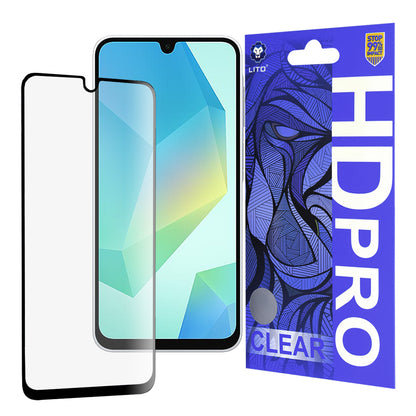 Zaščitna folija za zaslon Lito HD Pro Clear za Samsung Galaxy A16 5G A166 / A16 4G A165, kaljeno steklo, polno lepilo, črna