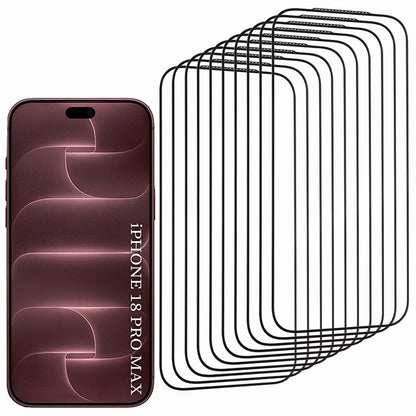 Zaščitna folija za zaslon Lito HD Pro za Apple iPhone 18 Pro Max / 17 Pro Max, kaljeno steklo, lepilo po celotni površini, komplet 10 kosov, črna