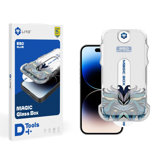 Zaščitna folija za zaslon Lito Magic Glass Box D+ Tools za Apple iPhone 17 Pro Max, Kaljeno steklo, Polno lepljenje