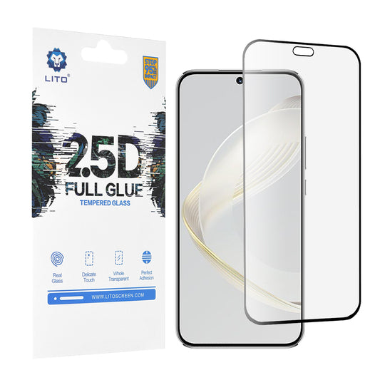 Zaščitna folija zaslona Lito za Huawei nova 12s / nova 11, kaljeno steklo, polno lepilo, 2.5D, črna
