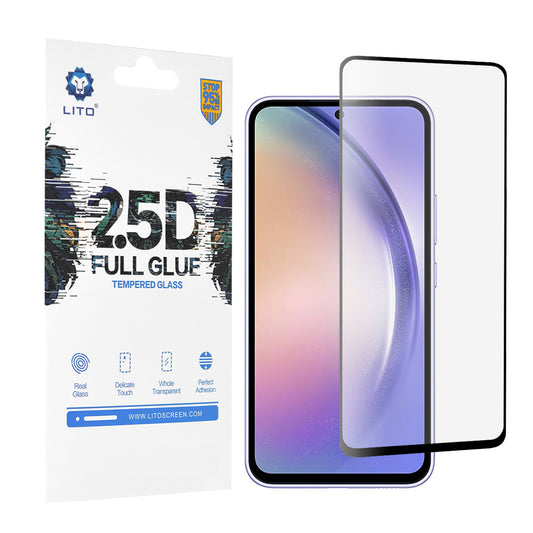 Zaščitna folija za zaslon Lito za Samsung Galaxy A54 A546, kaljeno steklo, polno lepilo, 2.5D, črna