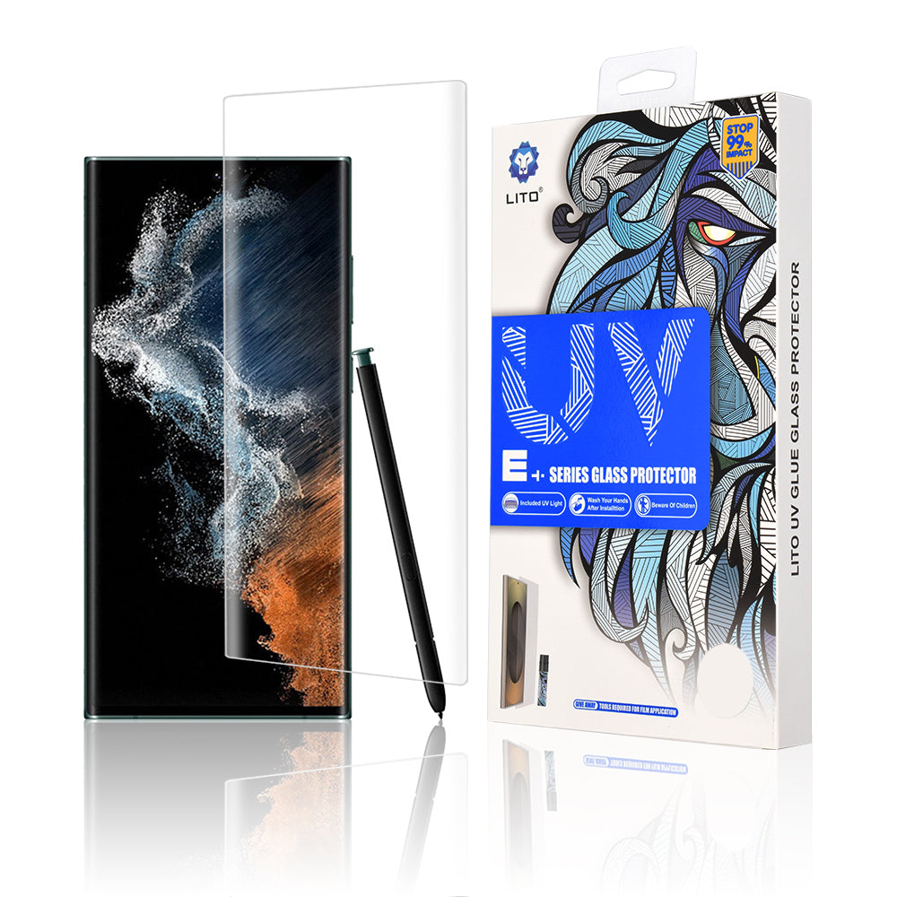 Zaščitna folija za zaslon Lito za Samsung Galaxy S22 Ultra 5G S908, kaljeno steklo, UV lepilo, 3D