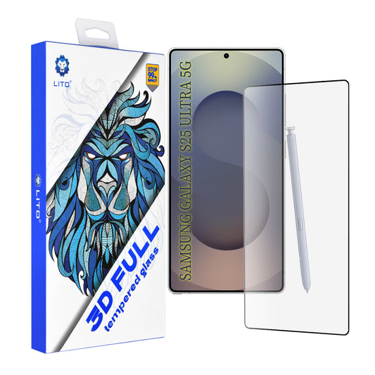 Zaščitna folija za zaslon Lito za Samsung Galaxy S25 Ultra S938, kaljeno steklo, polno lepilo, 3D, črna