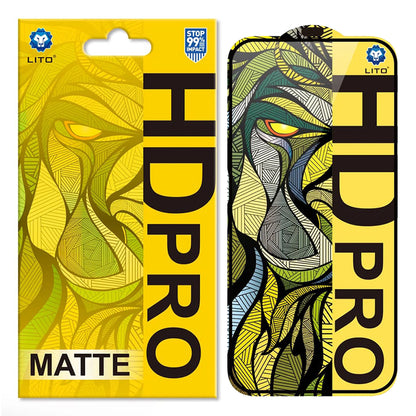 Mat zaščitna folija za zaslon Lito HD Pro za Apple iPhone 16 Pro, kaljeno steklo, polno lepilo, črna