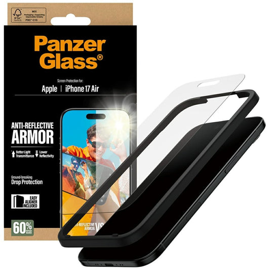 Zaščitna folija za zaslon Matte PanzerGlass Armor EasyAligner za Apple iPhone 17 Air, Kaljeno steklo, Polno lepljenje
