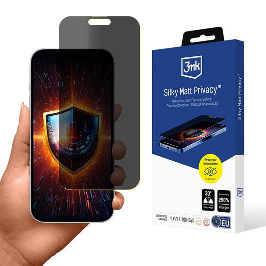 Matte Privacy Screen Protector 3MK Silky for Apple iPhone 17 Pro Max, Plastic