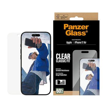 Zaščitna folija za zaslon PanzerGlass Classic Fit EasyAligner za Apple iPhone 17 Air, Kaljeno steklo, Polno lepljenje