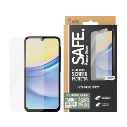 Zaščitna folija za zaslon PanzerGlass Safe. Ultra-Wide Fit za Samsung Galaxy A16 5G A166 / A16 4G A165, Kaljeno steklo, Full Glue.