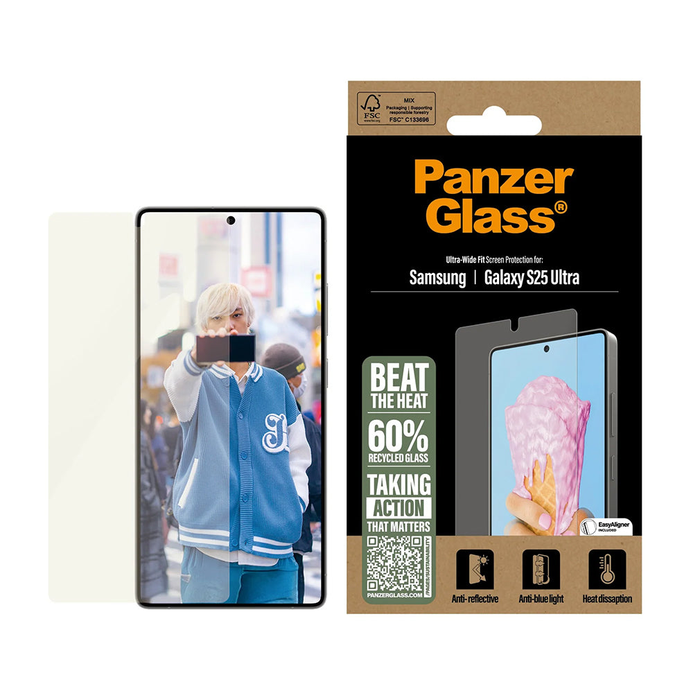 Zaščitna folija za zaslon PanzerGlass Ultra-Wide Fit All-in-One za Samsung Galaxy S25 Ultra S938, Kaljeno steklo, Polno lepljenje