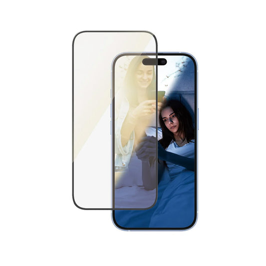 Zaščitna folija za zaslon PanzerGlass Ultra-Wide Fit EyeCare za Apple iPhone 16 / 15, Kaljeno steklo, Polno lepljenje, Črna