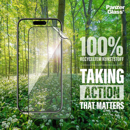 Zaščitna folija za zaslon PanzerGlass Ultra-Wide Fit EyeCare za Apple iPhone 16 Pro Max, Kaljeno steklo, Polno lepljenje, Črna