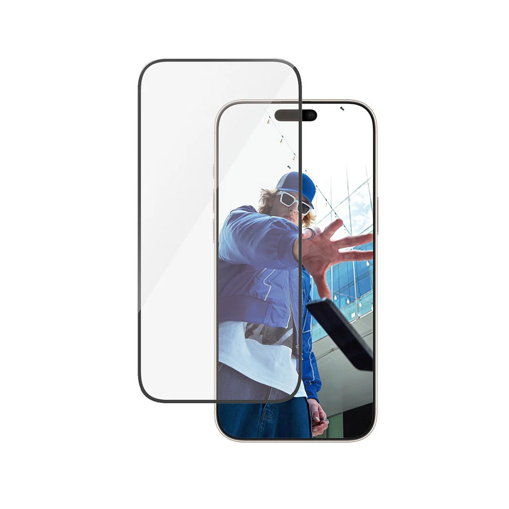 Zaščitna folija za zaslon PanzerGlass Ultra-Wide Fit za Apple iPhone 16 Pro Max, Kaljeno steklo, Polno lepljenje, Črna