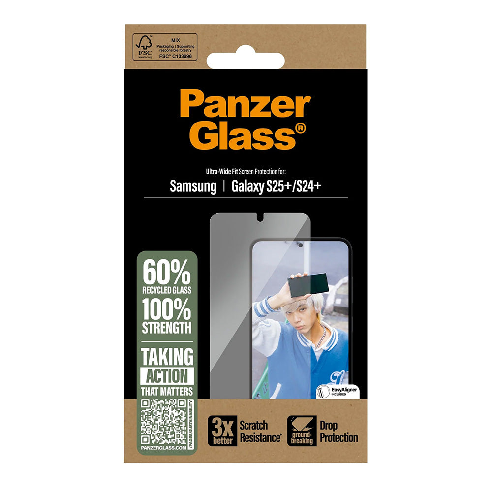 Zaščitna folija za zaslon PanzerGlass Ultra-Wide Fit za Samsung Galaxy S25+ S936 / S24+ S926, Kaljeno steklo, Polno lepljenje