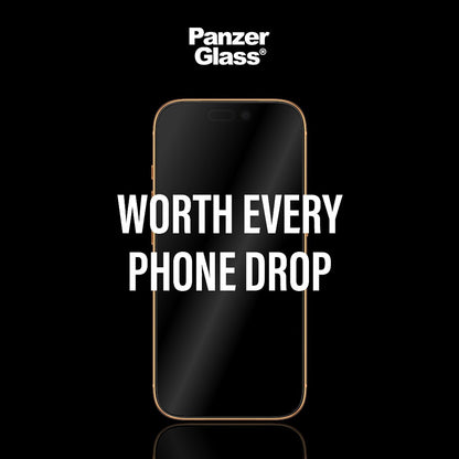 Zaščitna folija za zaslon PanzerGlass Ultra-Wide Fit Stealth Fastfit za Apple iPhone 17 Pro, Kaljeno steklo, Polno lepilo, Črna