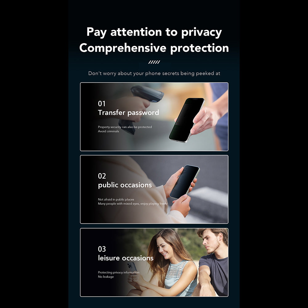Zaščitna folija zaslona Privacy Anank 1X Reinforced 360 za Apple iPhone 14 Pro, varnostno steklo, polno lepilo, 2.5D