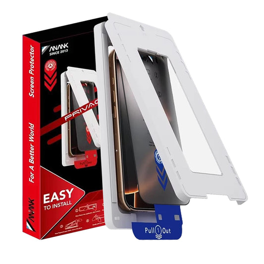 Zaščitna folija zaslona Privacy Anank 2X ojačana za Apple iPhone 16 Pro Max, varnostno steklo, polno lepilo, 2.5D