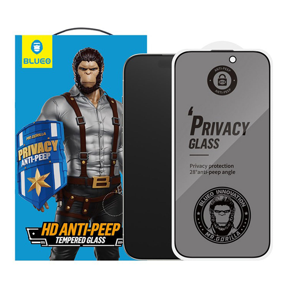 Zaščitna folija za zaslon Privacy Blueo Anti-Peep za Apple iPhone 17 Pro Max / 16 Pro Max, Kaljeno steklo, Polno lepljenje, Set 5 kosov