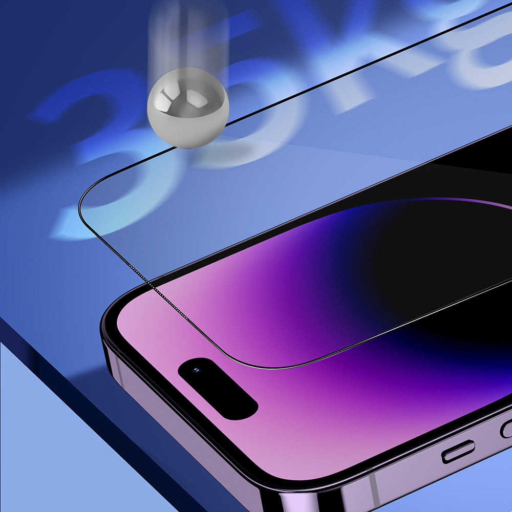 Zaščitna folija za zaslon Privacy Blueo Sapphire Applicator Pro za Apple iPhone 17 Pro Max / 16 Pro Max, Kaljeno steklo, Polno lepilo